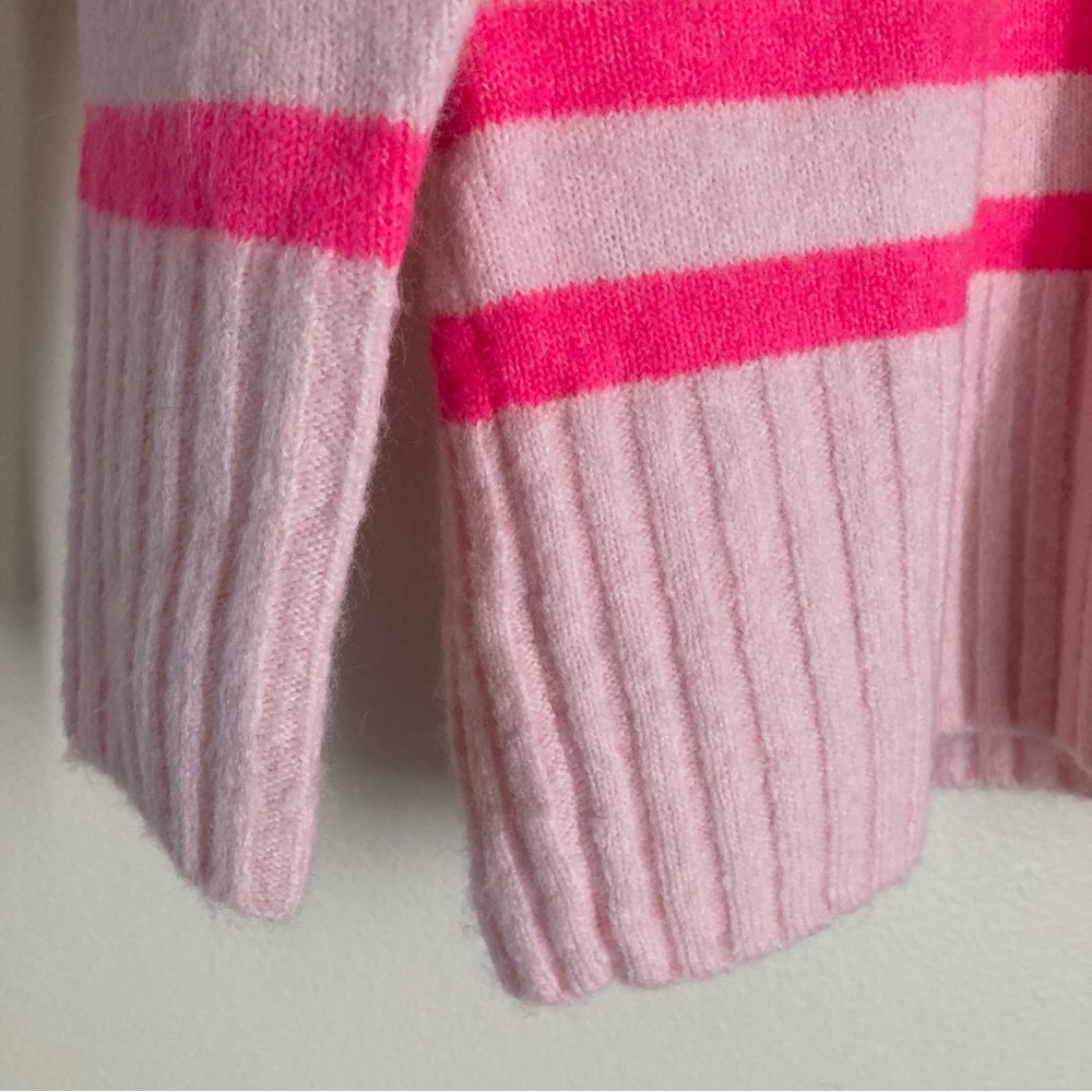 LOFT Pink & Hot Pink Striped Turtleneck Sweater - Picture 4 of 12